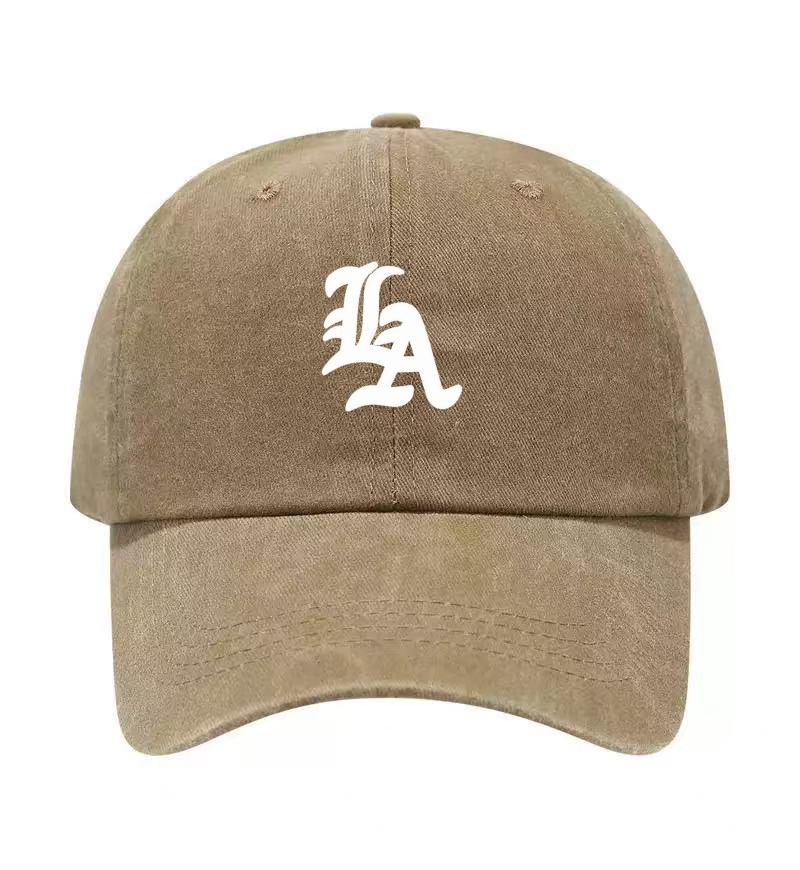 Los Angeles Printed Washed Cotton Adjustable Baseball Cap Classic Snapback Dad Hat Breathable Hat Golf Fishing Outdoor Sun Cap