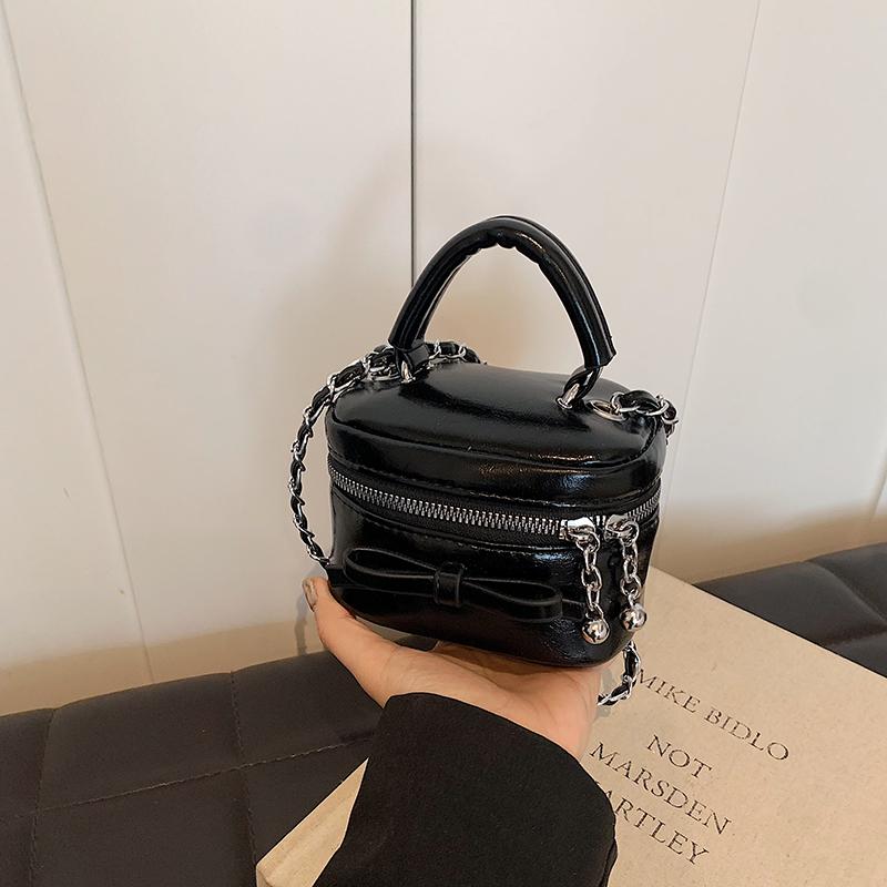 

Мини-сумки-ведра с красным бантом для женщин, простые, универсальные, из мягкой кожи, для помады, симпатичная сумочка для новой девушки