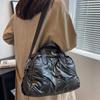 Borsa a tracolla gonfia da donna, grande capacità, borsa imbottita solida, versatile, casual, tracolla regolabile, borsa per la spesa invernale