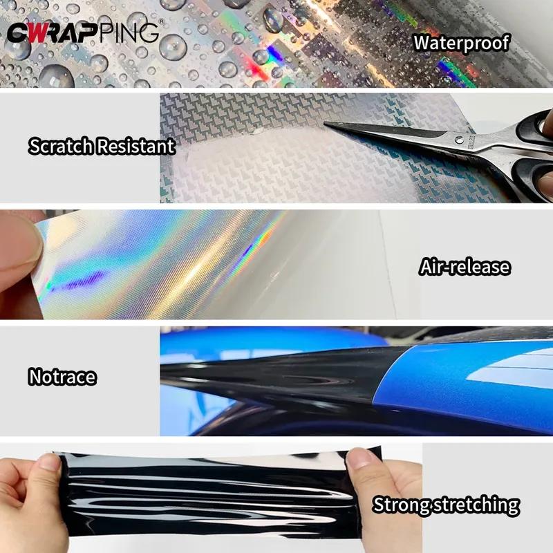 Forged Carbon Fiber Wrap Air Release Laser Vinyl Wrap Waterproof Film for Auto Motorcycle Yacht ization Car Accessories