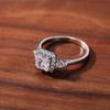 Huitan Simple Style Women Ring Inlaid Bright Princess CZ Fashion Party Daily Versatile Accessories Fancy Wedding Low-key Jewelry