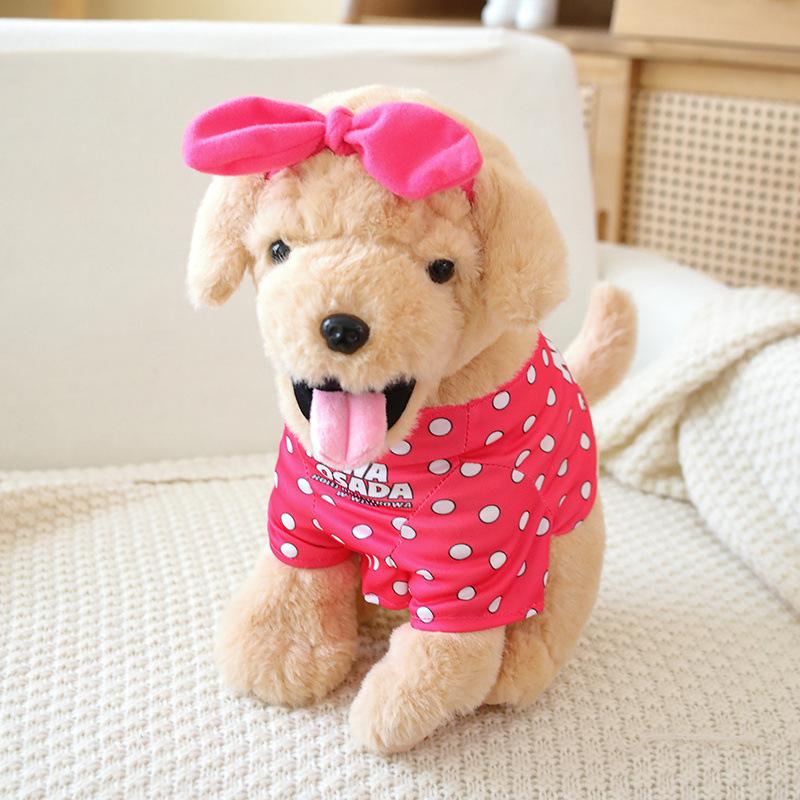 Cute Dressed Puppy Dog Doll Plush Toy Labrador Doll Children Sleeping Soothing Pillow Ragdoll