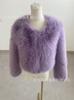 European and American fur jacket imitation fox hair fashionable winter clothing thickened warm long-sleeved short cardigan fur jacket