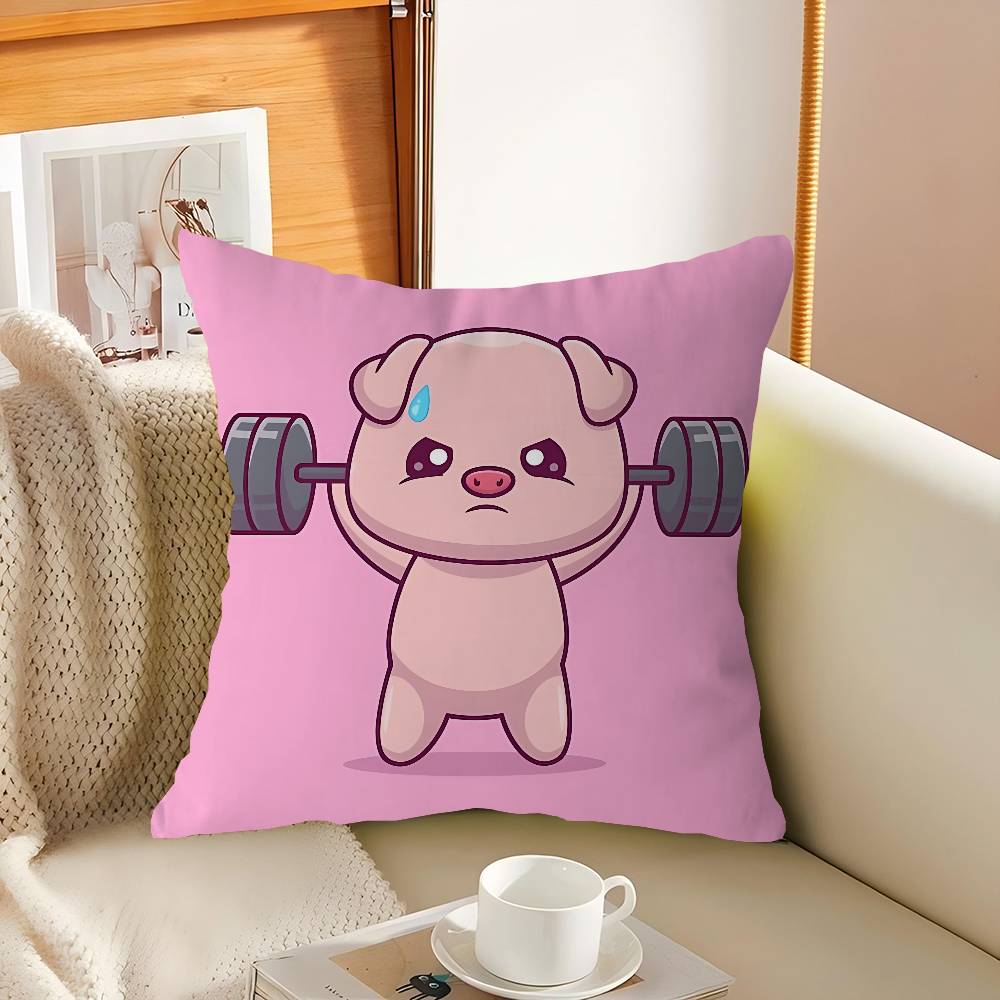 

GYM Aesthetic Funny Bodybuilder Office Cushion Pillowcase Car Cushion Cover45X45CM Lumbar Pillowcase Sofa Pillowcover 16x16Inch