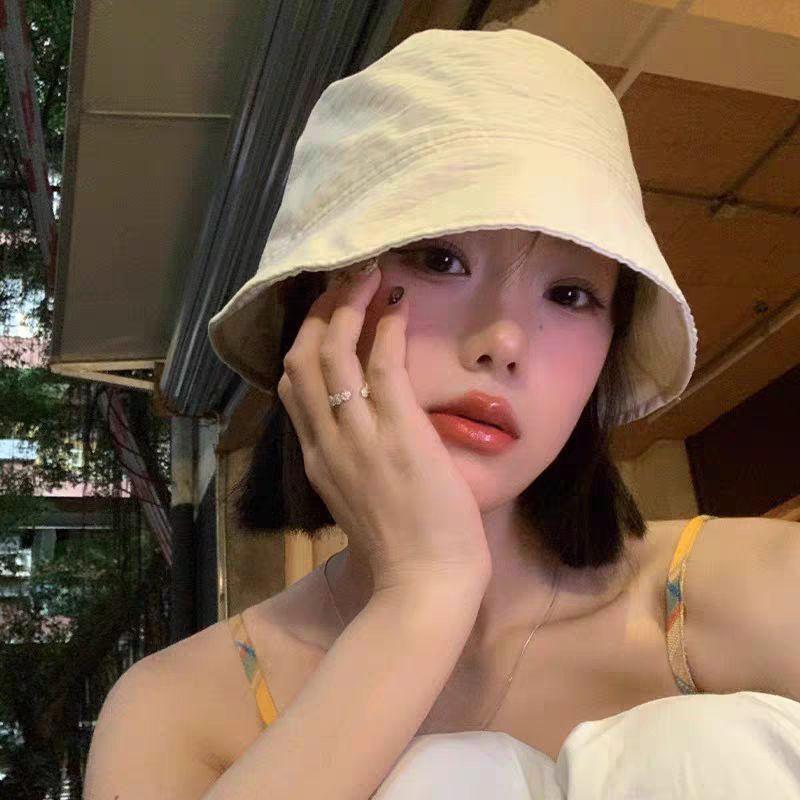 

Quick-Drying Fisherman Hat Wig Integrated Women Short Hair Wave Head Summer Thin Sun Protection Light Head Adjustable Size Beige + Brown Black Wave Head