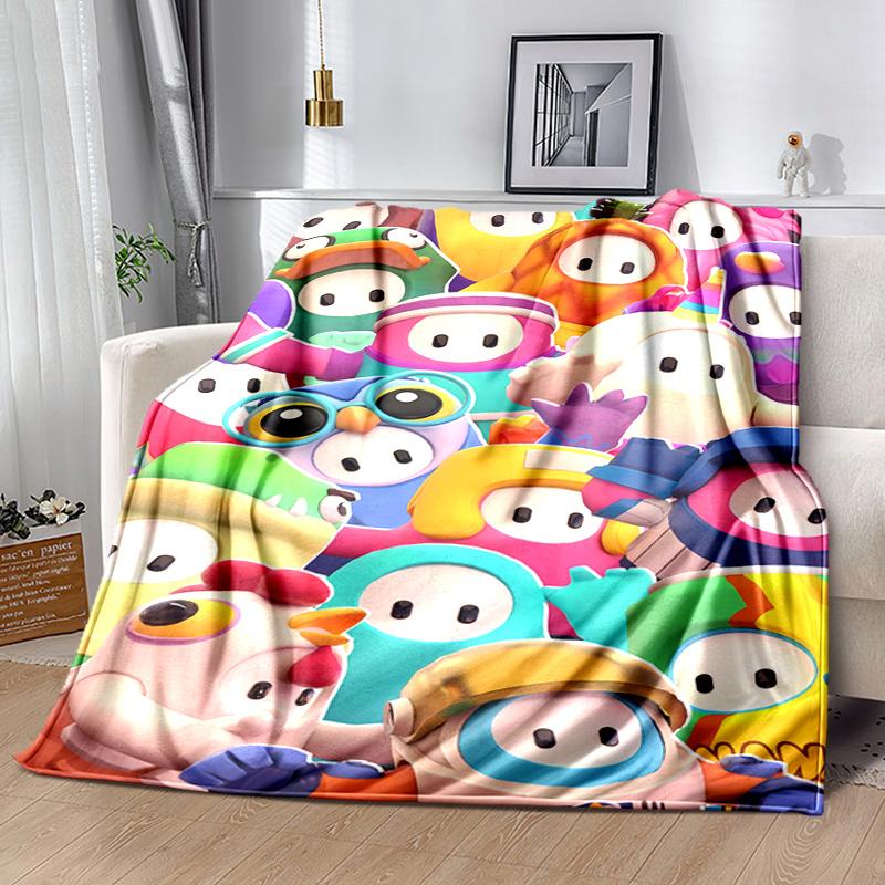 Game Fall guys printed throw blanket—lightweight,soft,warm;versatile blanket all seasons—perfect air-conditioning throw,nap blanket