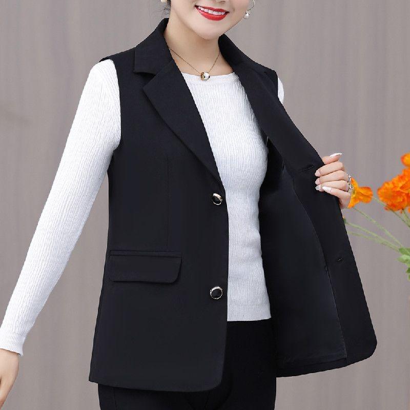 Dámská jarní podzimní nová vesta pro střední věk svrchní volná bunda
