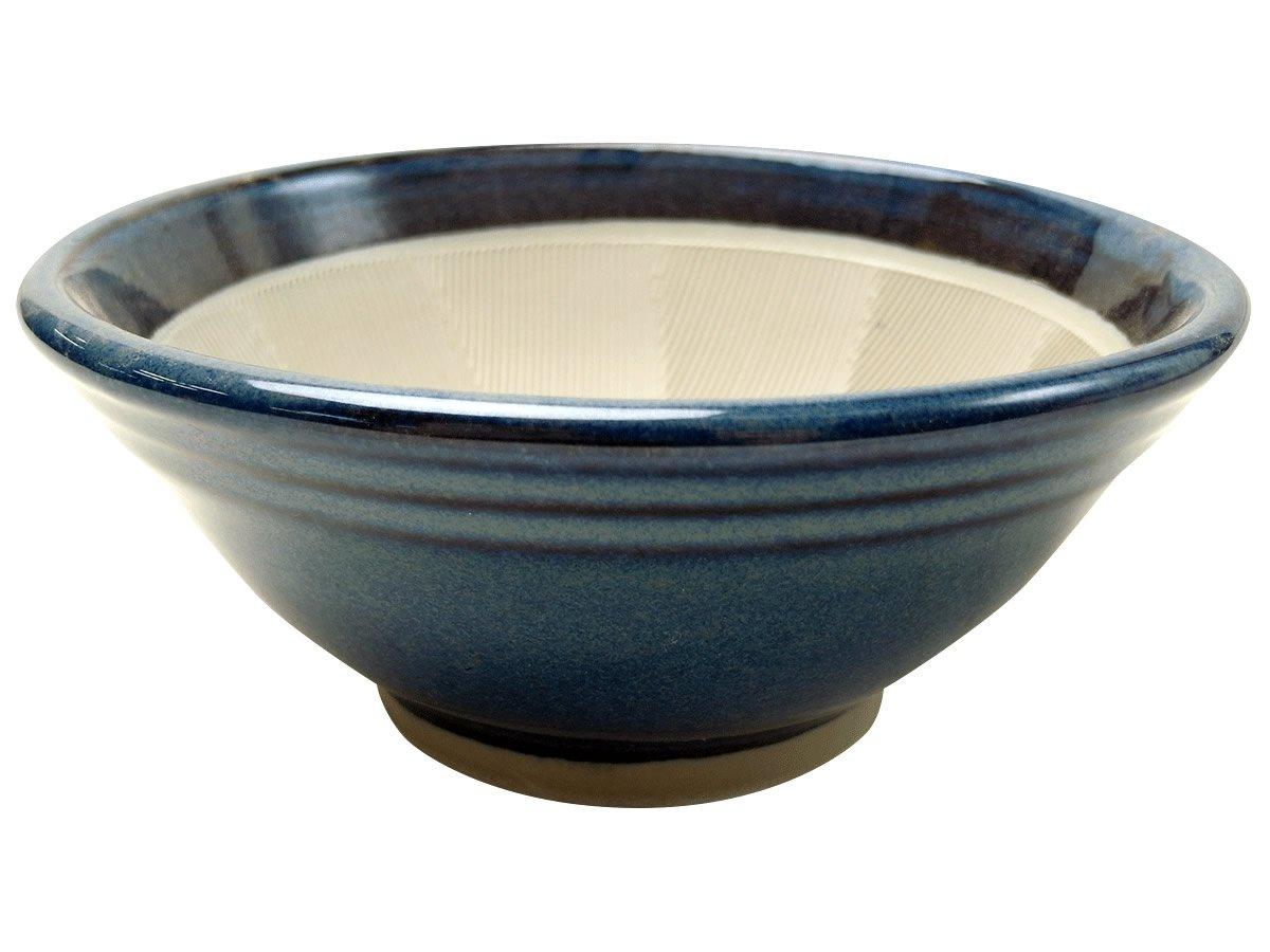 Erin Trading - Japanese Selected Products - Blue Motoshige Iwami Ware Mortar And Size 4 With Sea Cucumber Made In Pottery, Pestle, (12Cm Diameter, Non-Slip Base), Design, Japan.