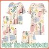 Pajamas women's summer round neck short-sleeved nightgown summer loose cropped pants loungewear set