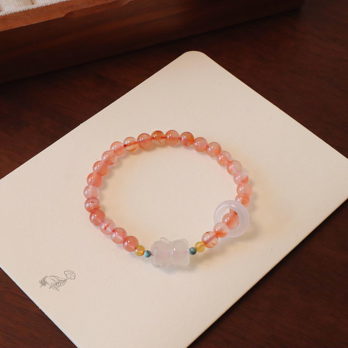 

Crystal bracelet female Hetian chalcedonyfashion women daily jewelry gift