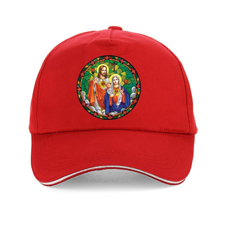 Unisex Sacred Hearts Of Jesus & Mary Baseball Cap Premium Quality Adjustable Snapback Catholic Devotional Print Christian Faith-