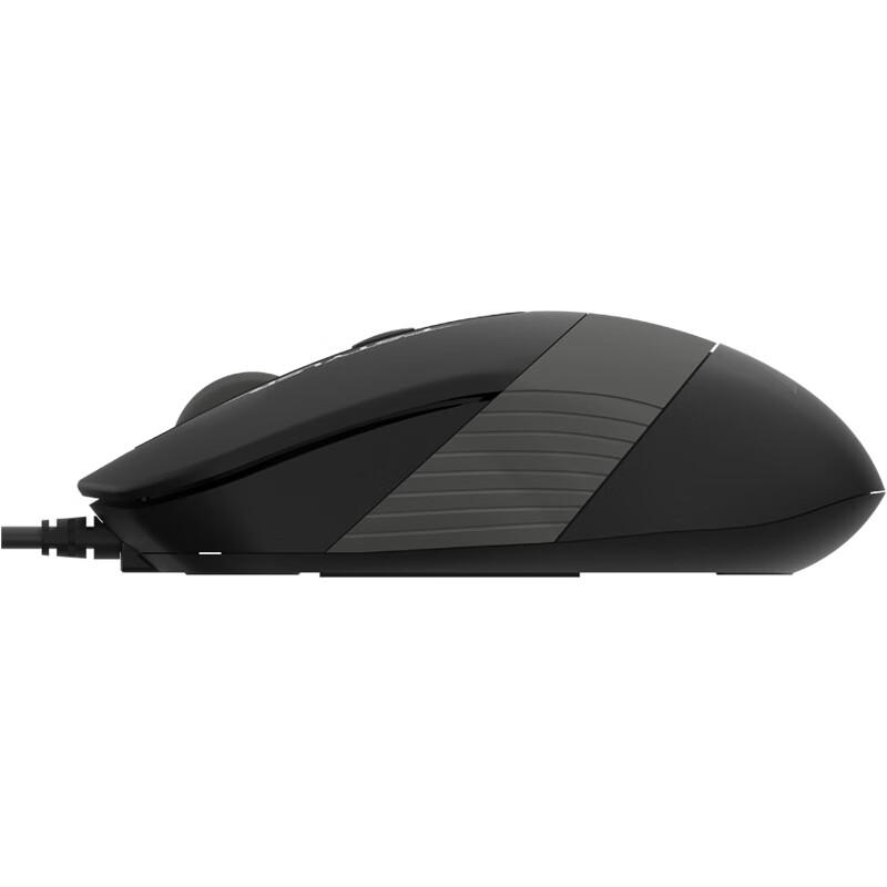 A4Tech FM10 Wired Mouse, Portable Mouse, Non-Slip Dual-Color Wing Design, USB Interface, Black Gray