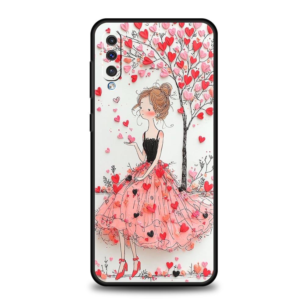 Cartoon Girl Phone Case for Samsung Galaxy A56 A36 A26 A16 A34 A24 A42 A22 A20 A12 A40 A30 A10 5G Soft TPU Cover Shell Funda Bag