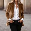 Damen Samt Freizeit Elegante Schmale Passform Jacke für Arbeit und Alltag