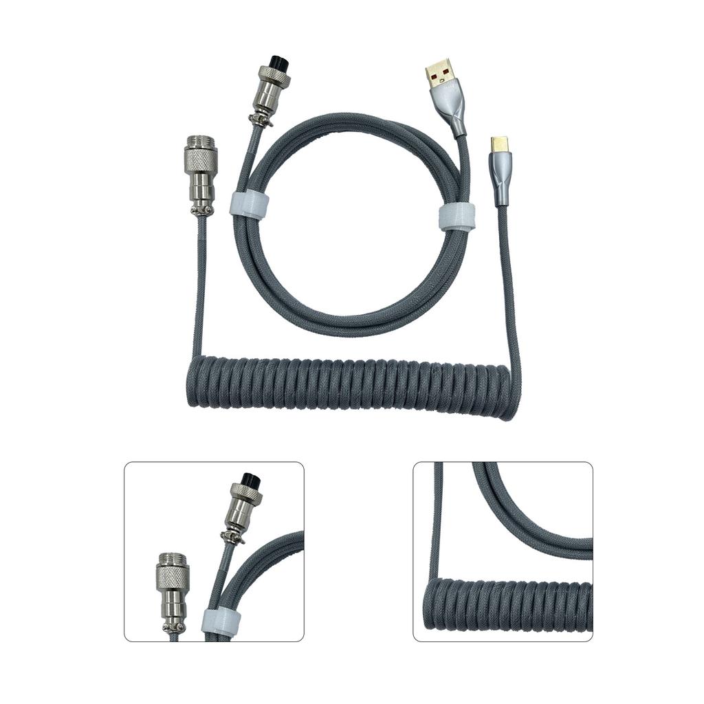 Gaming Keyboard Cable Professional Retractable Sturdy Connector Coiled Keyboard Cable for Mechanical Keyboard