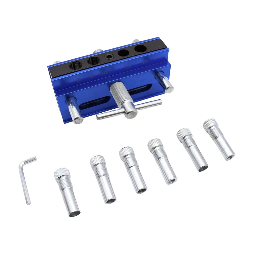Self Centering Doweling Jig Kit Drill Jig For Straight Holes Biscuit Joiner Set With 6 Drill Guide Bushings Adjustable