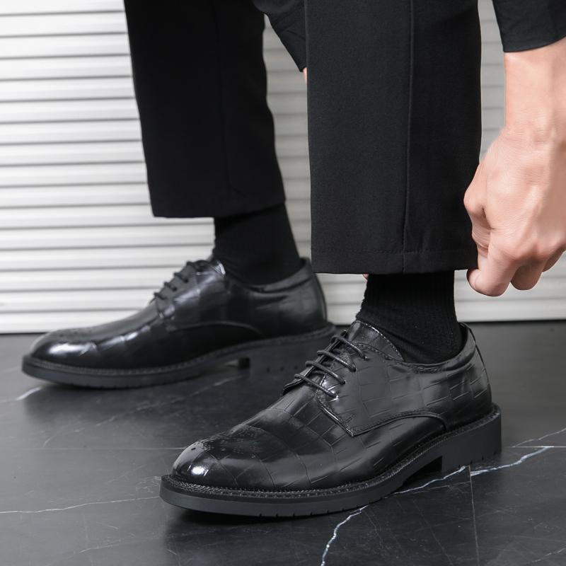 Pánské boty na šněrování, elegantní, na jaro a podzim, nové, pánské, kožené, volnočasové boty
