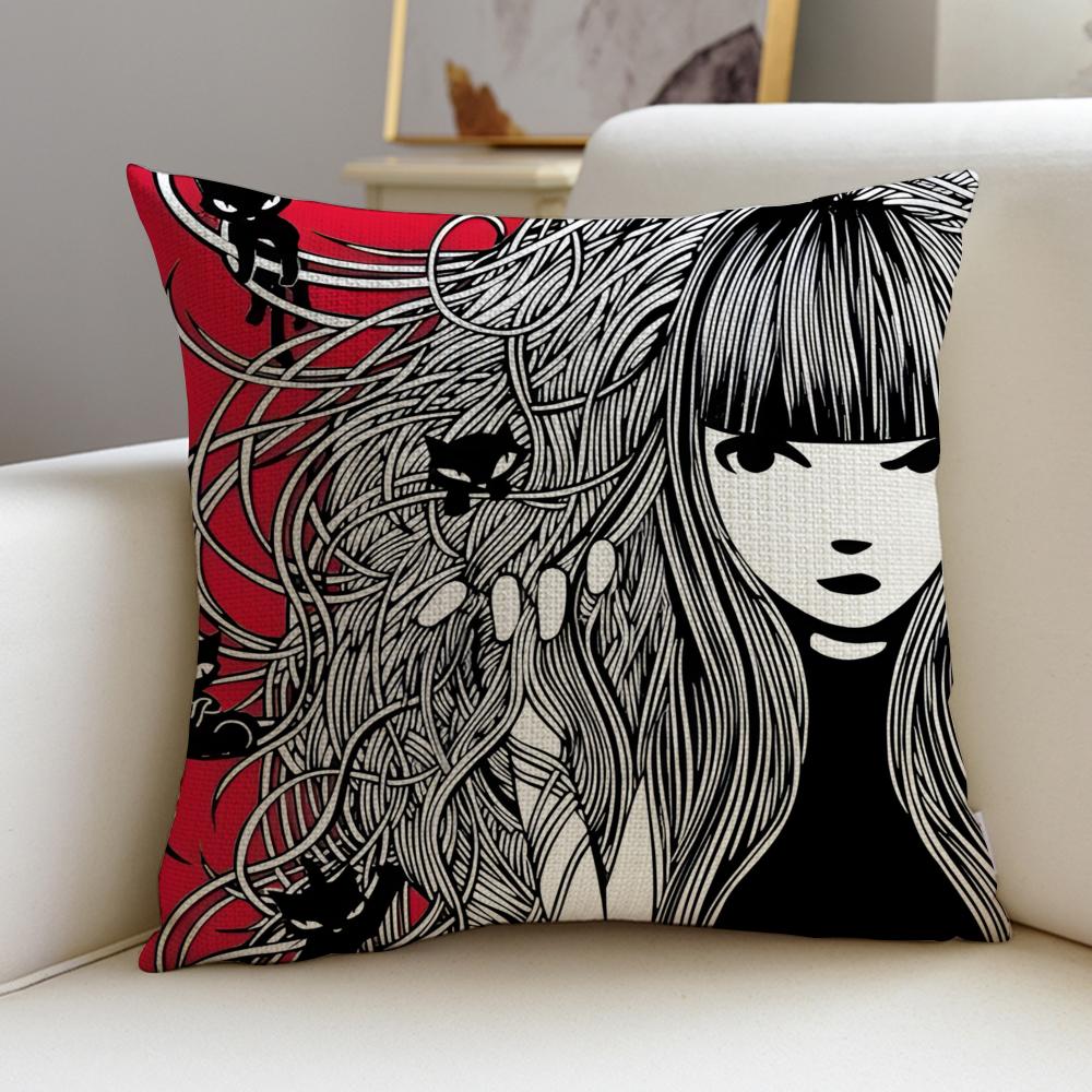 Emily the Cool StrangS Cushion Cover Breathable and skinfriendly linen pillowcase square removable and washable cushion