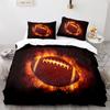 American Football Duvet Cover Set 3D Sports Rugby Player Comforter Cover Skull Football Player Polyester Bedding Set For Kid Boy