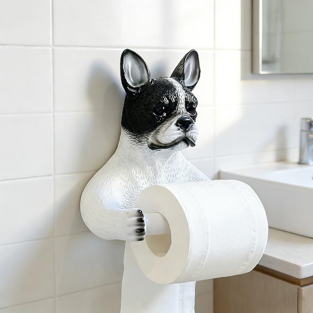 Dispenser Dog Toilet Roll Holder 3D Dog Shape Wall Mounted Roll Rack  Restroom