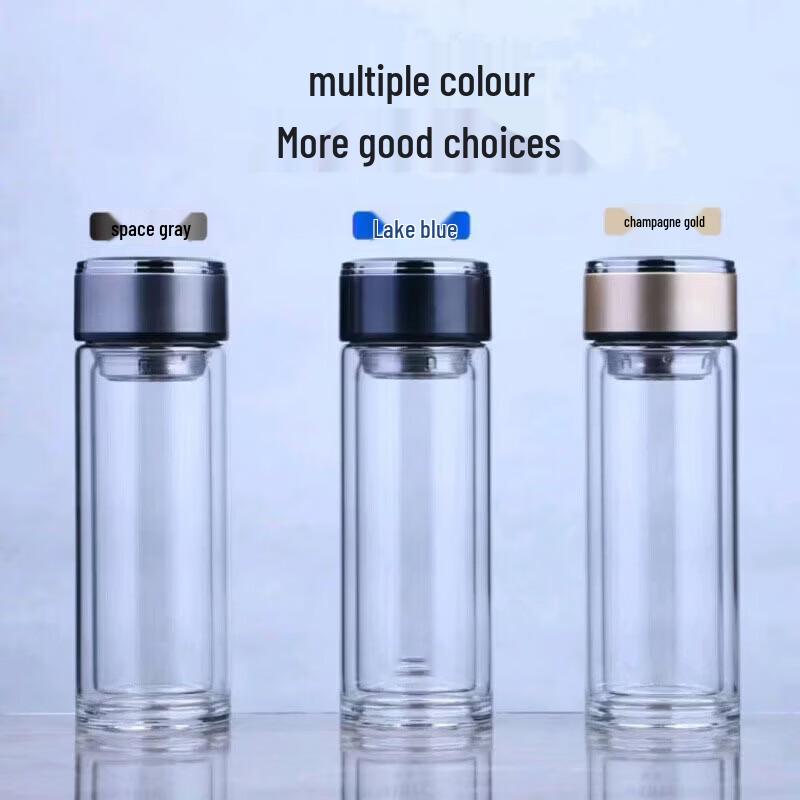 WAHYE doppelwandige Glas Tasse mit Henkel