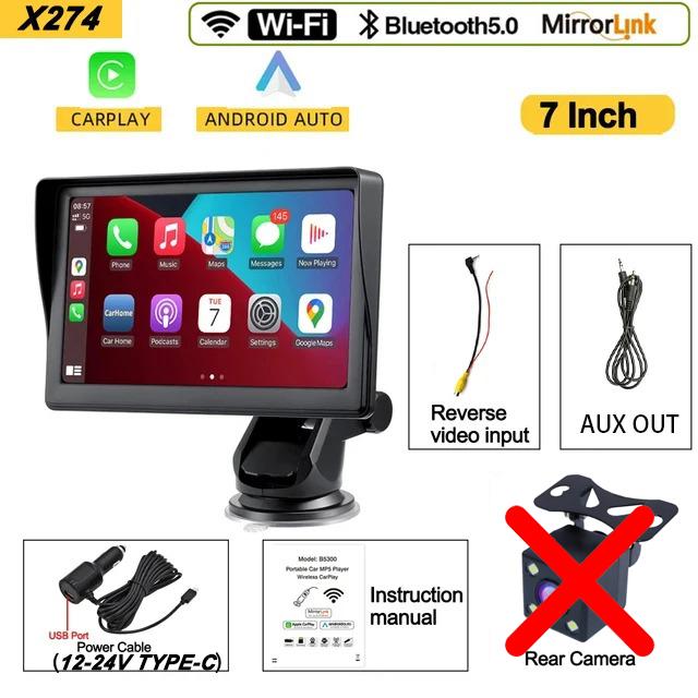 4.3inch/7inch Display Universal Car Radio Wireless Carplay Android Auto Multimedia Video Player Touch Screen Car Accessory
