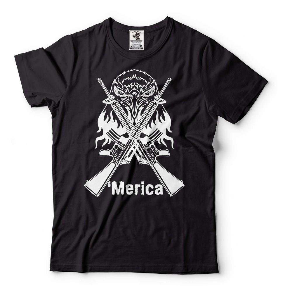 Merica Eagle Shirt 2nd Amendment Patriotic USA Pro Gun Shirt 4th Of July Shirt Unisex T-Shirt XXXL