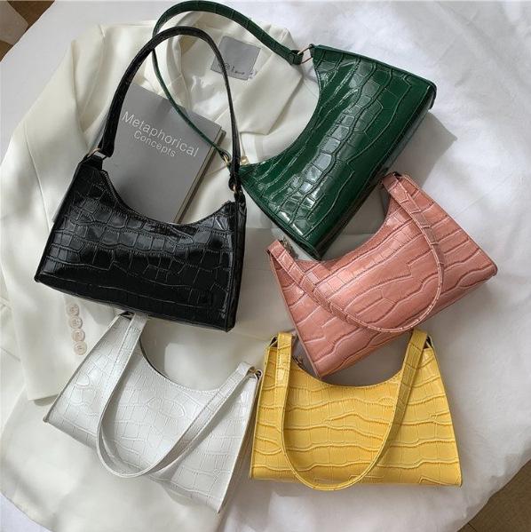 2021 Spring Stone Pattern Underarm Bag - Women's Japanese Fashion Baguette Bag