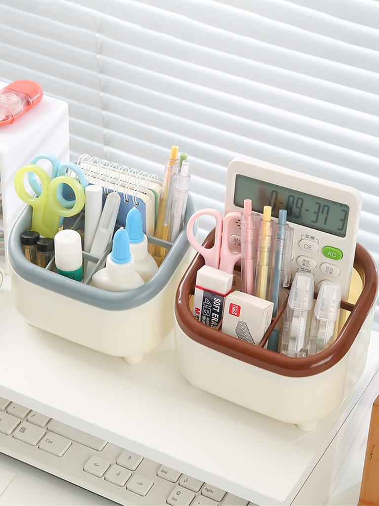 1/2 Stück Schreibtisch 6-Fächer Trapezförmiger Kreativer Stifthalter Schüler Zuhause Mini Schreibwaren Mehrzweck Diverse Aufbewahrungsbox