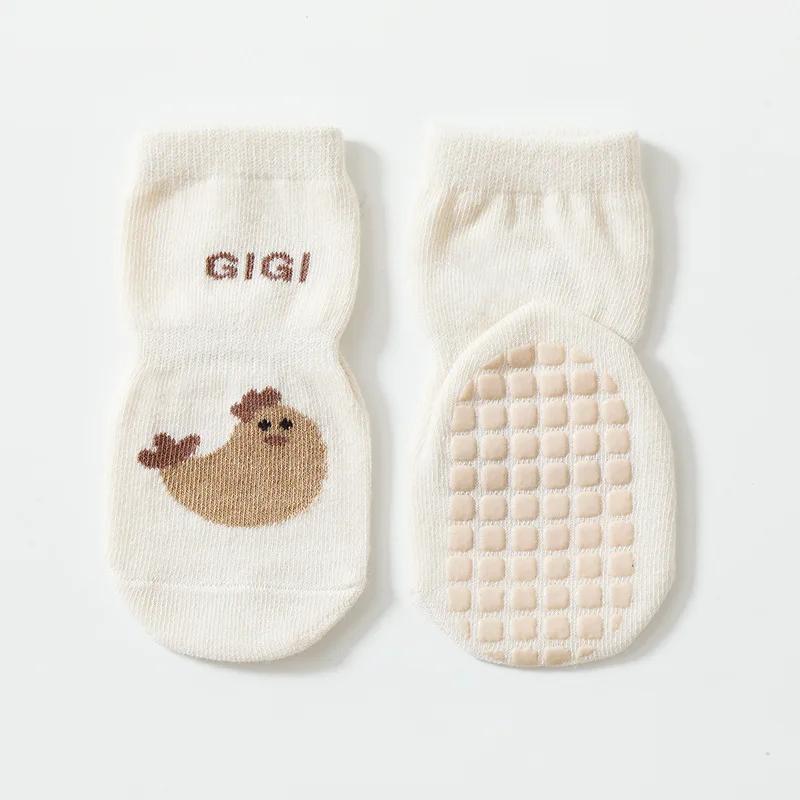 New Autumn Winter Kawaii Baby Tube Socks Babies Non-slip Floor Sock Cartoon Bear Duck Cotton Print Newborn Toddler Accessories