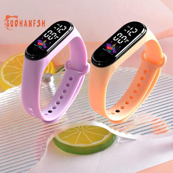 Fashion Sports Bracelet with LED Display, Rounded Dial, Adjustable Silicone Strap, Digital Watch