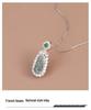 925 Sterling Silver Jade Green Four Seasons Bean Pendant Necklace for Women - Ethnic, Versatile, Fashionable, Diamond-Inlaid Ancient Style