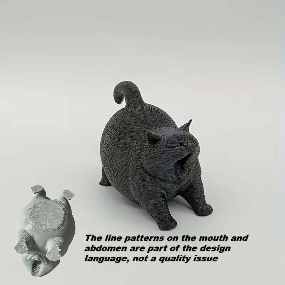 1pc Yawning Cat Statue Toy, Compact Desktop Decor for Home, Office, Car, Perfect Gift for Cat Lovers (Christmas, Halloween, Birt