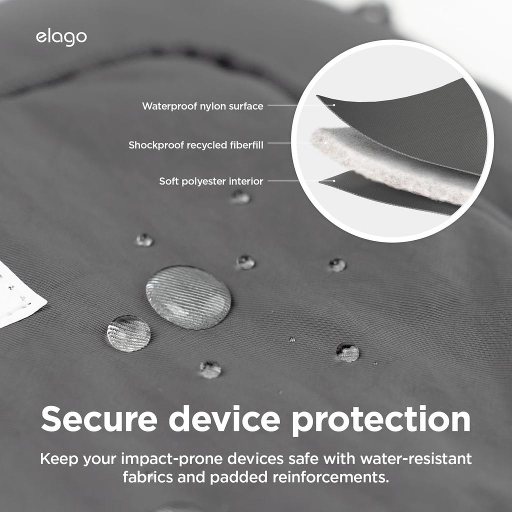 elago with Carrying Cable Shock and Scratch Lightweight Carrying Case with iPad MacBook and Various Pocket Sleeve Dark Gray Tablet/Laptop Pouch,