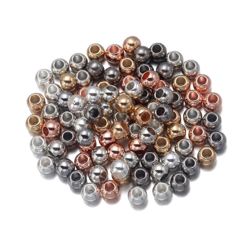 4-14mm CCB Beads Loose Spacer Round Beads For Jewelry Making Large Hole Beads DIY Charm Bracelet Necklace Supplies Wholesale