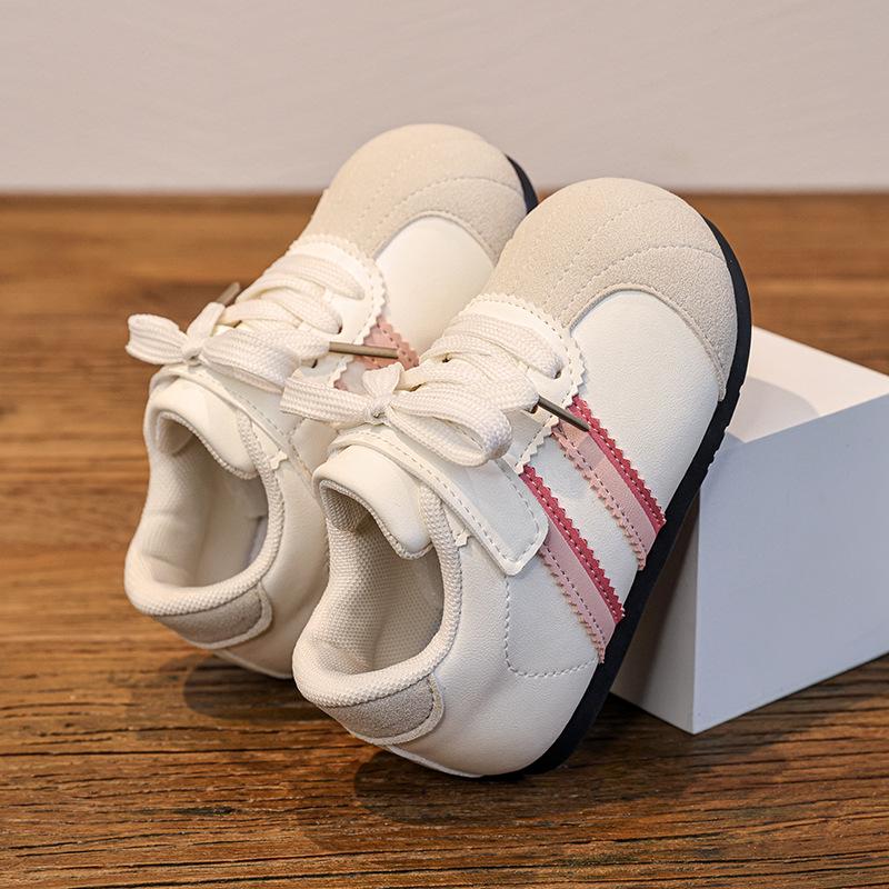 Boys and Girls Trendy White Low-Top Skate Shoes - Lightweight, Breathable, for Spring/Autumn 2026 22 бежевый