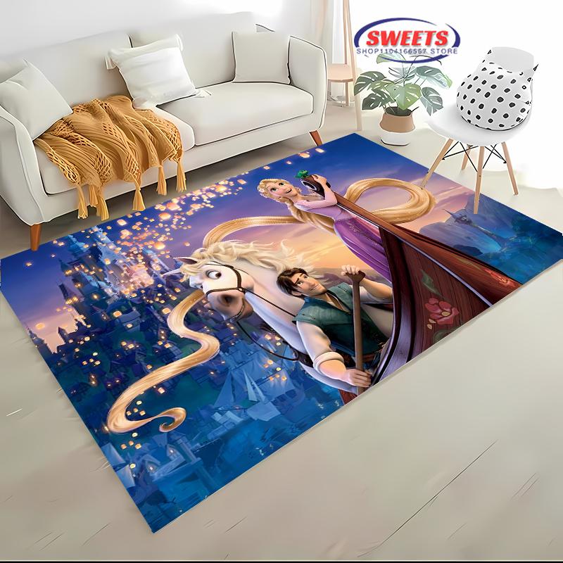 

3D Princess Cartoon Carpet, Princess Rapunzel Living Room Bedroom Bed Mat, Modern Simple Style, Non-slip Durable Rug Fast Arrive 40x60cm (16x24in)