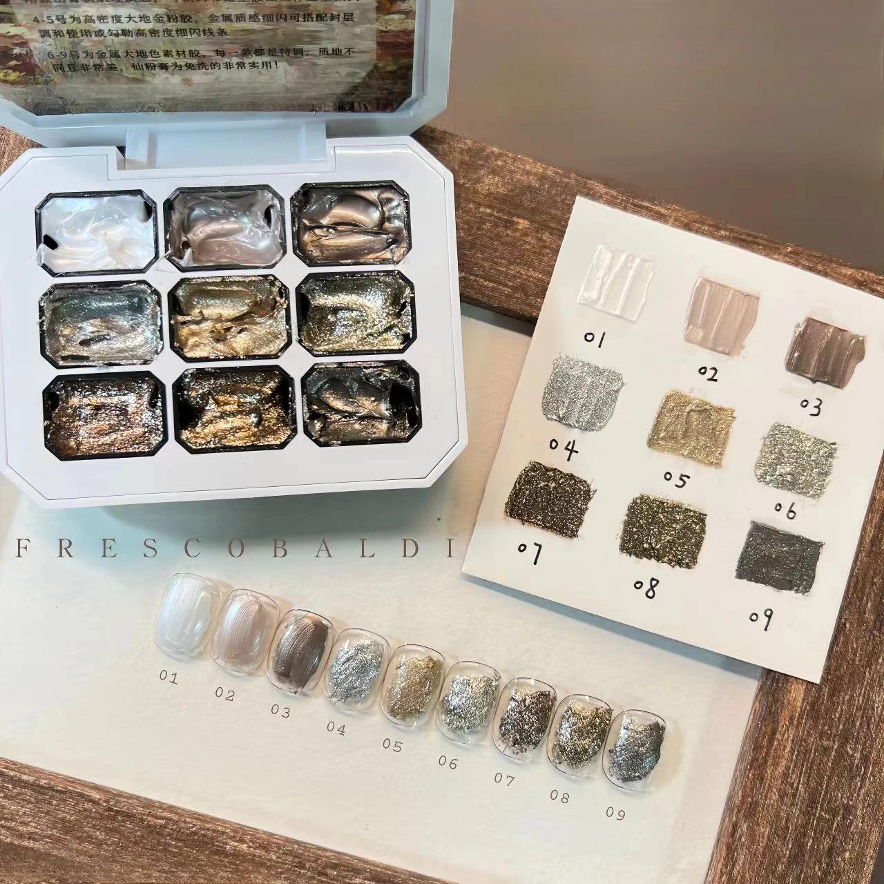 

Hot DIY 3gx9colors Nail Art Bling Color Fairy Powder Creamy for Professional Manicure Nails Decoration Paste Pigment