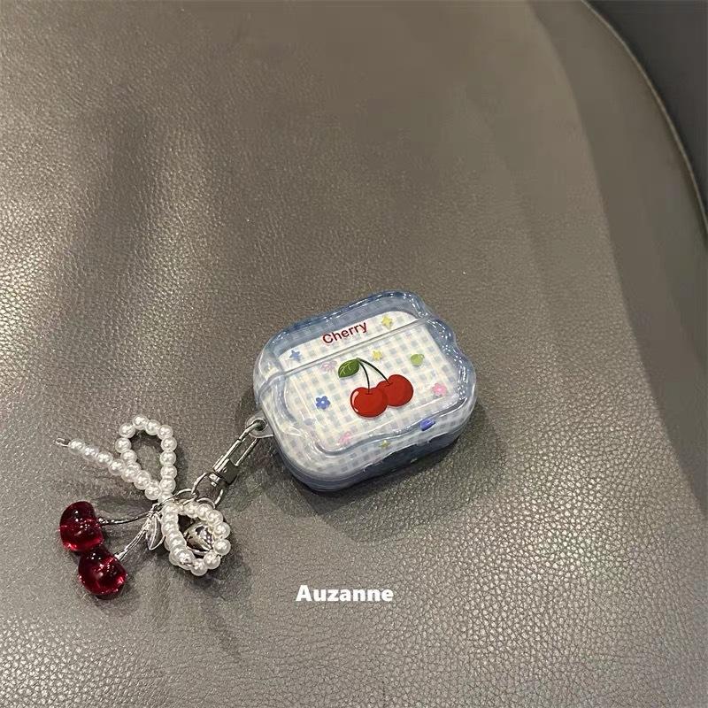 ins style pattern cherry suitable for AirPodspro1 earphone cover Apple Bluetooth protective case 1st generation 1 soft silicone women