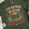 River Rafting T-Shirt for Men, Adventure Seeker Gift, 'I'd Rather Be Rafting' Outdoorsy Water Sports Graphic Tee