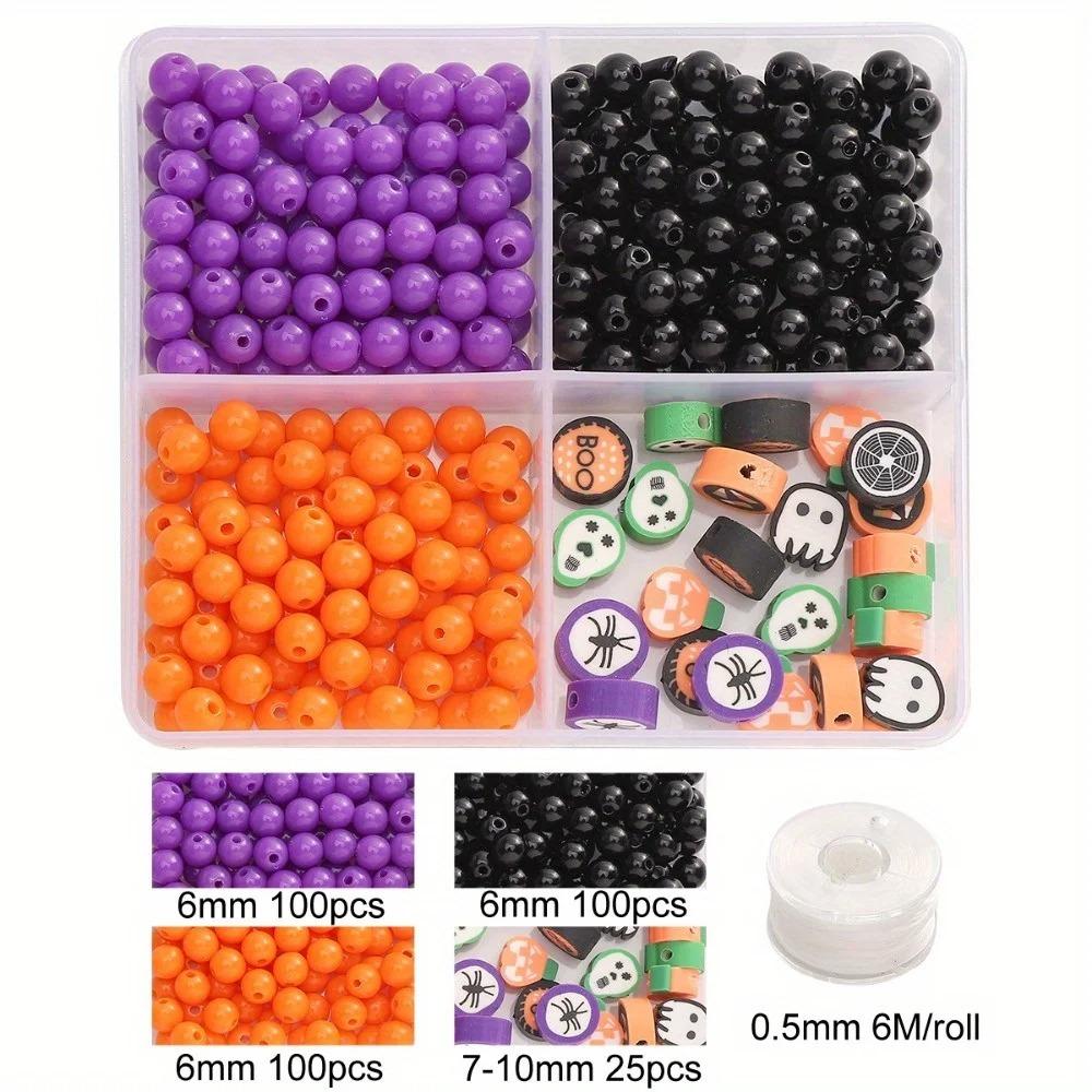 1 Box Halloween Polymer Clay Beads Charms Friendship Bracelet Necklace Earring Jewelry Making Kit Accessories for DIY