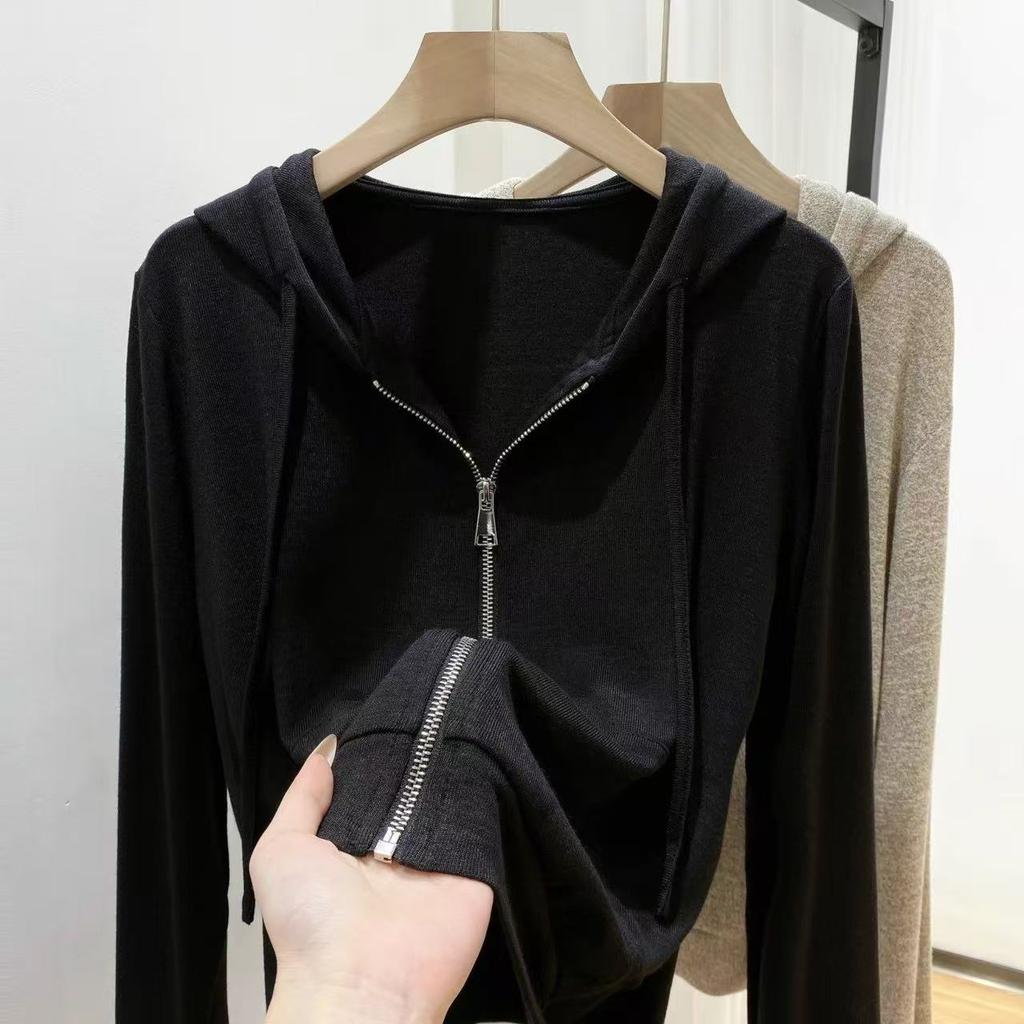 Women S Loose Fit Hooded Long Sleeve Thin Cardigan Sun Protection Outerwear
