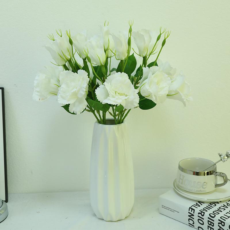 3Pcs Simulated 20.47 inch Silk Cloth 2 Platycodon Green Plants for Outdoor Courtyard Festival Ceremony Decoration
