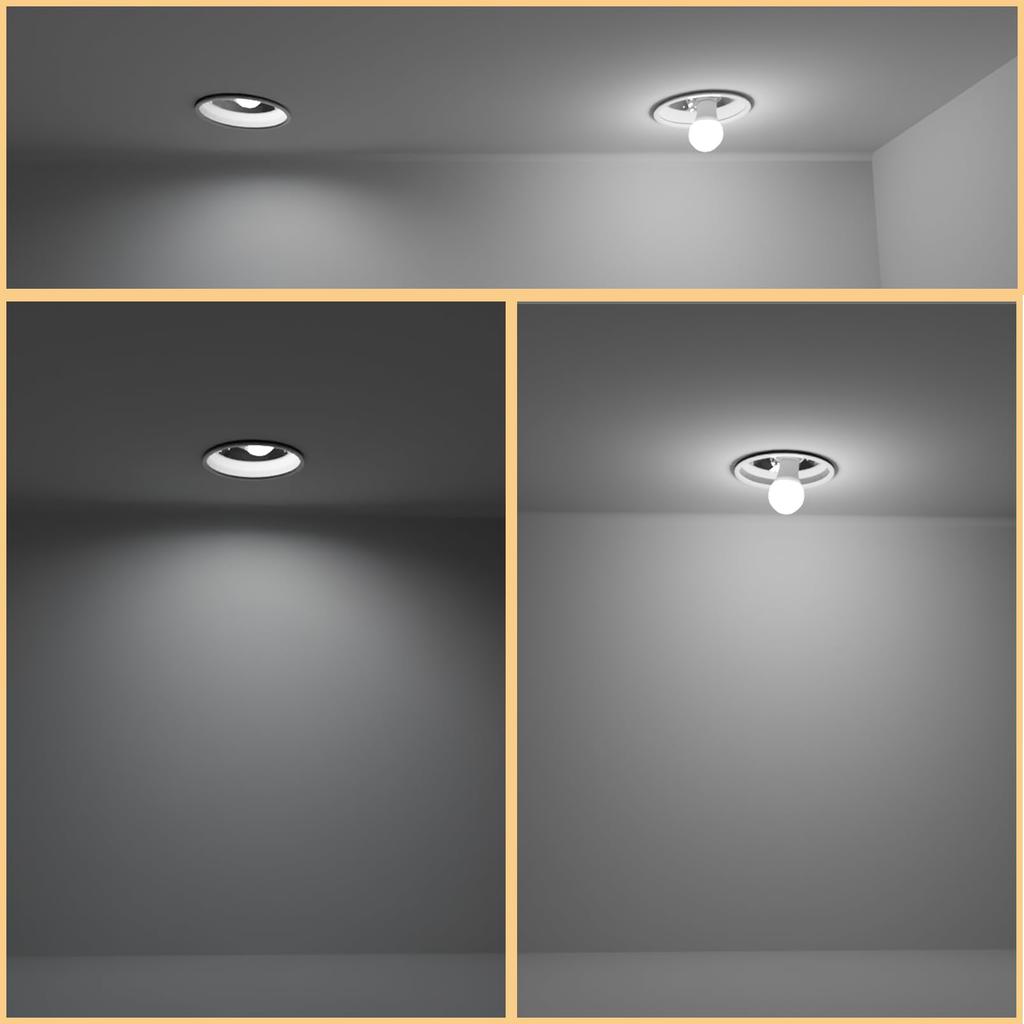 Aiwode LED Bulb Socket, Adjustable, E26 To E26, 15° Swivel, 320° Rotation, Compatible with Standard Bulb Bases, Indoor Use, White, 1pc