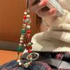 Gingerbread Man Christmas Tree Mobile Phone Chain Hanging Rope Love Heart Bead Chain Wrist Hanging Chain Camera Hanging Pendant