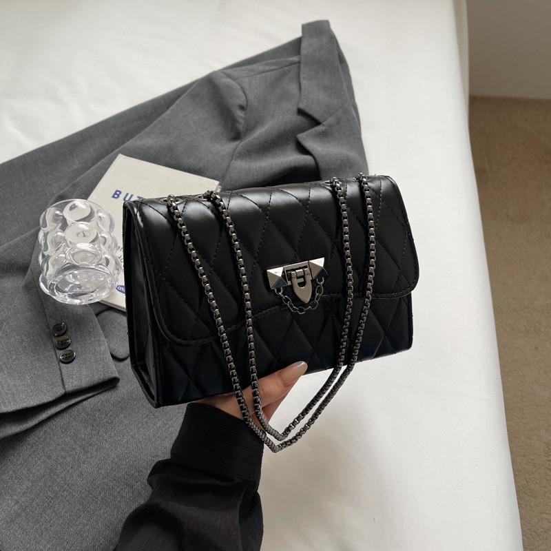 Trendy Minimalist Chain Crossbody Bag Shoulder Bag For Women Street Fashion чёрный