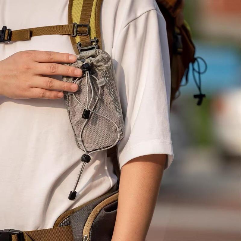 Outdoor Backpack Accessory Phone Bag Ultra Light Nylon Shoulder Strap Bag Hiking Water Bottle Holder Small Storage Pouch