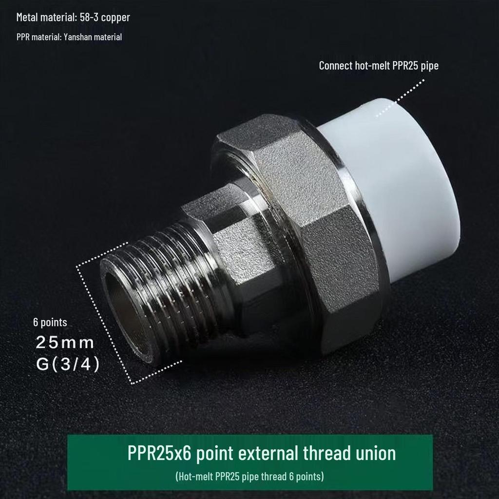 PPR Měď Železo Šroubení, Vnitřní & Vnější Závit, 20-110mm, Oboustranný PPR Železný Konektor