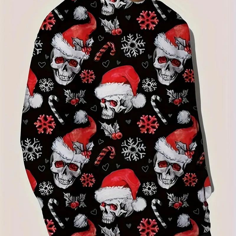 Men's T-Shirts Halloween Fashion Pattern 3D Printed Long Sleeved Round Neck Men's T-shirt