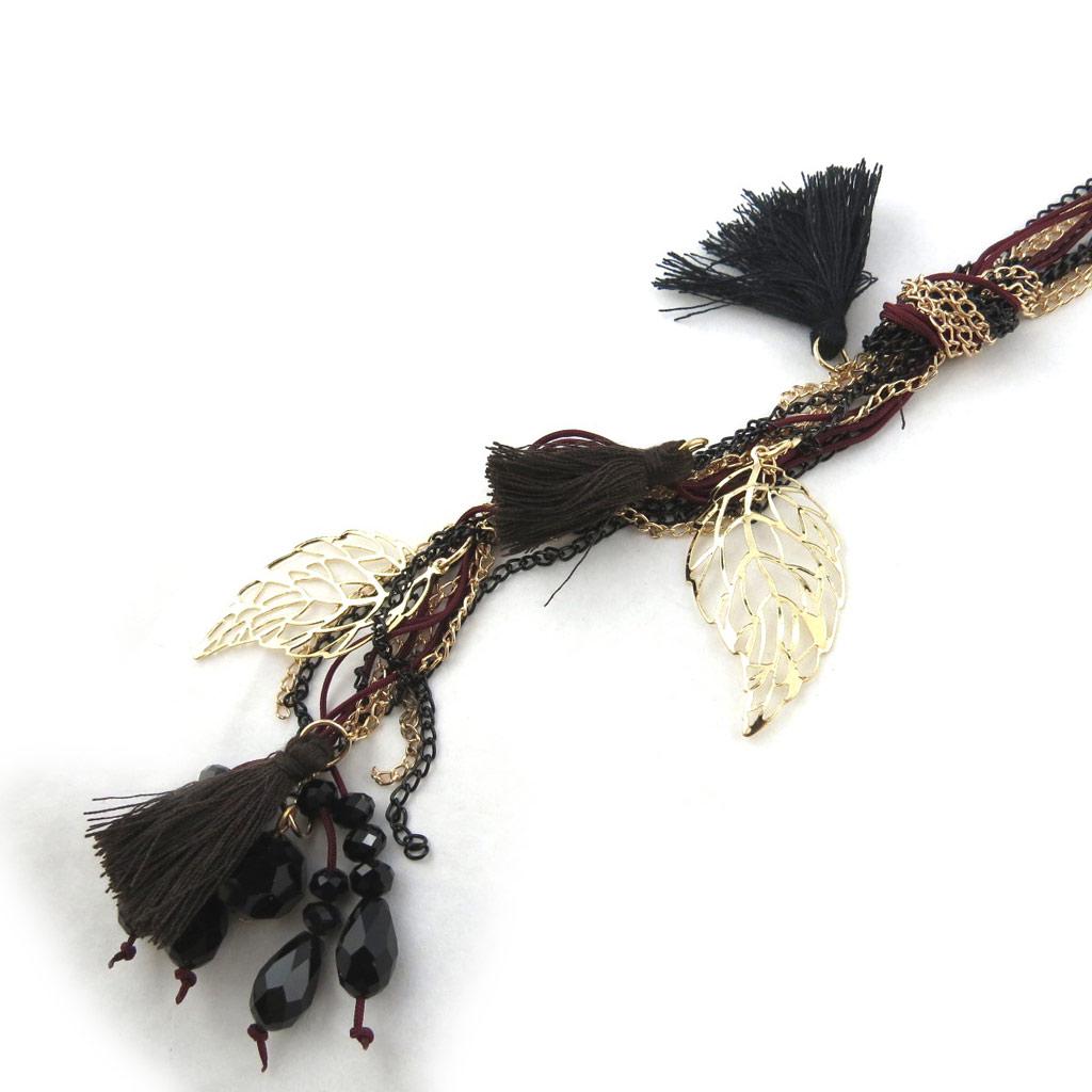 Les Trésors De Lily [N0703] - Golden Brown 'Altai' Designer Long Necklace